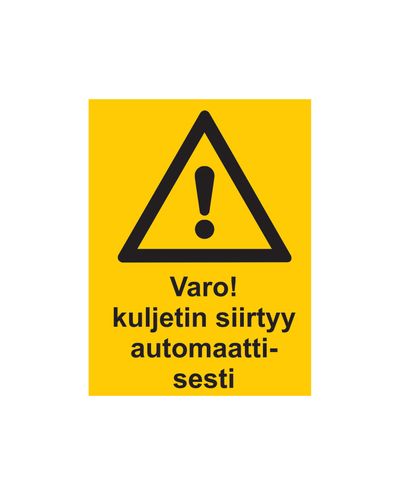 Varo kuljetin siirtyy automaattisesti, Tarra, 200x300 mm