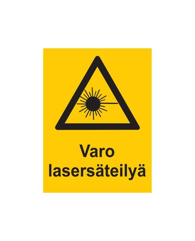 Varo lasersäteilyä, Tarra, 200x300 mm