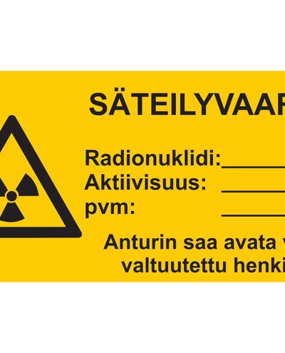 Säteilyvaara, Tarra, 400x200 mm