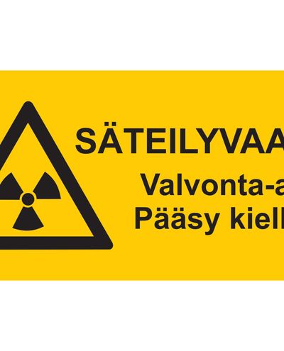 Säteilyvaara valvonta-alue, Tarra, 400x200 mm