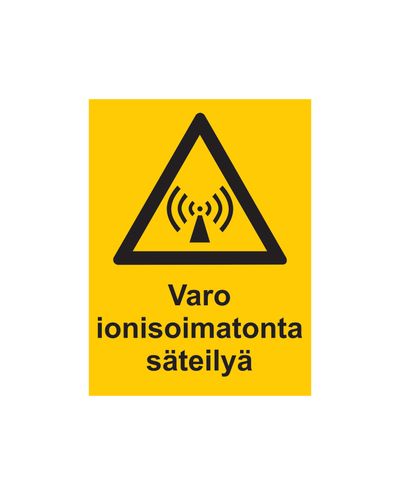 Varo ionisoimatonta säteilyä, Tarra, 200x300 mm