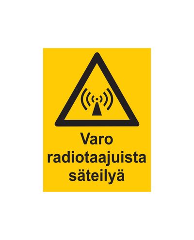 Varo radiotaajuista säteilyä, Tarra, 200x300 mm