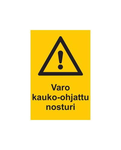 Varo kaukoohjattu nosturi, Tarra, 200x300 mm