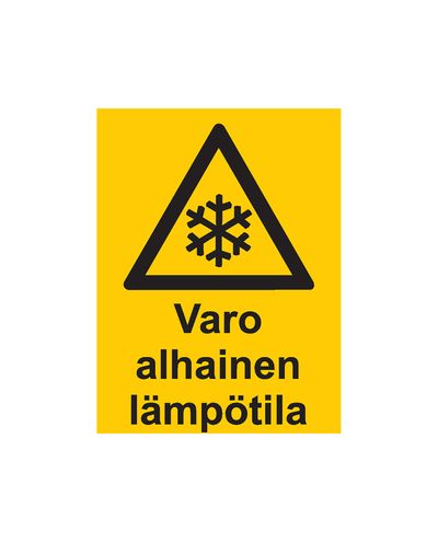 Varo alhainen lämpötila, Tarra, 200x300 mm
