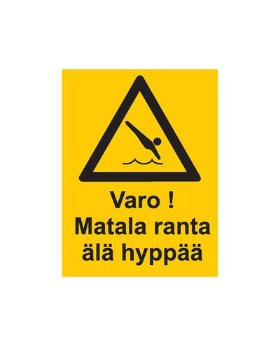 Matala ranta älä hyppää, Tarra, 200x300 mm