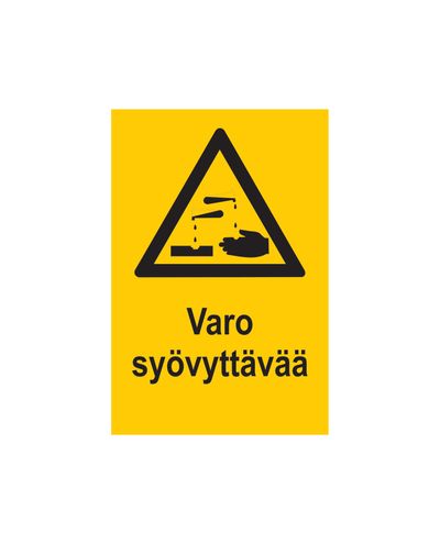 Varo syövyttävää, Tarra, 200x300 mm