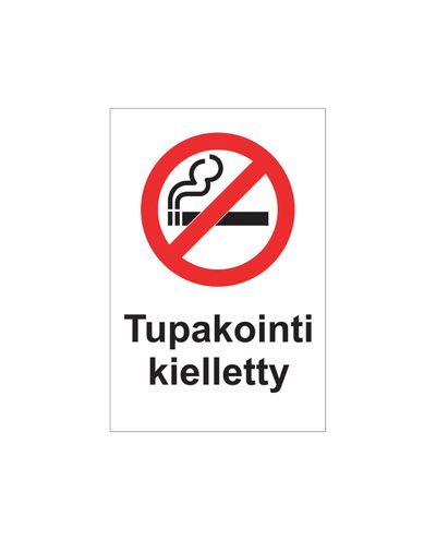 Tupakointi kielletty, Tarra, 200x300 mm