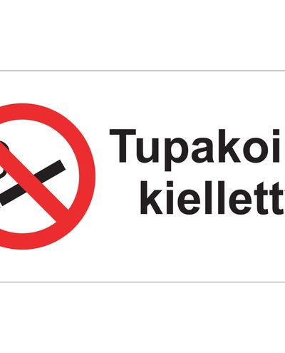 Tupakointi kielletty, Tarra, 400x100 mm