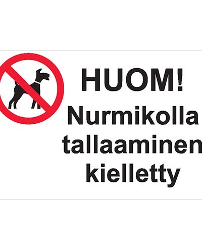 Nurmikolla tallaaminen kielletty, Tarra, 300x400 mm