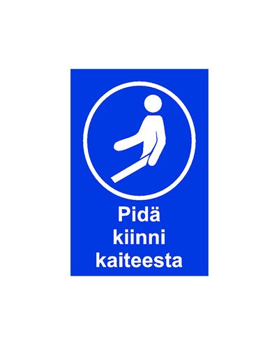 Pidä kiinni kaiteesta, Tarra, 200x300 mm