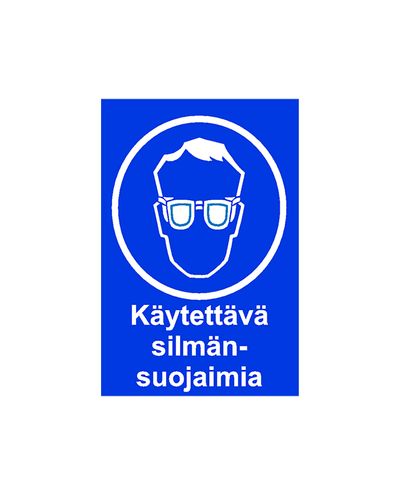 Käytettävä silmänsuojaimia, Tarra, 200x300 mm