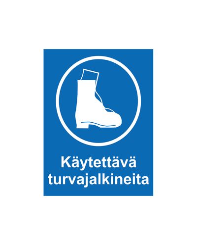 Käytettävä turvajalkineita, Tarra, 200x300 mm