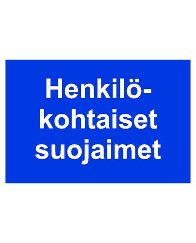 Henkilökohtaiset suojaimet, Tarra, 400x200 mm