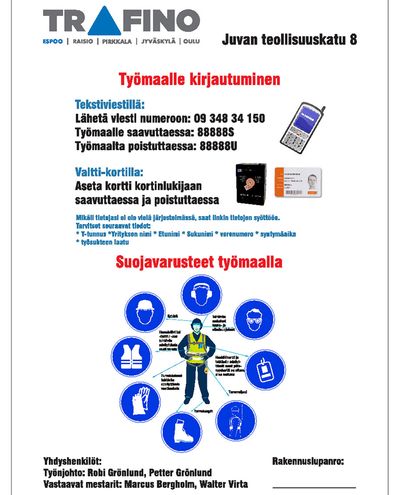 Työmaalle kirjautuminen, Tarra, 300x400 mm