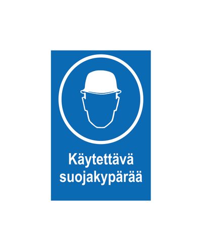 Käytettävä suojakypärää, Tarra, 200x300 mm