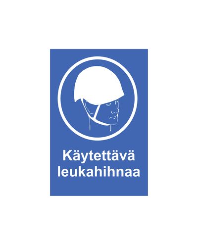 Käytettävä leukahihnaa, Tarra, 200x300 mm