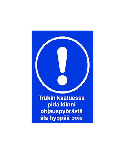 Trukin kaatuessa, Tarra, 200x300 mm