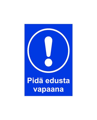 Pidä edusta vapaana, Tarra, 200x300 mm