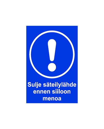 Sulje säiteilylähde, Tarra, 200x300 mm