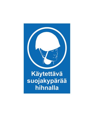 Käytettävä suojakypärää hihnalla, Tarra, 200x300 mm Käytettävä suojakypärää hihnalla, Tarra, 200x300 mm