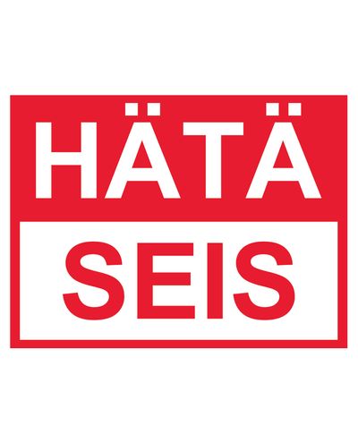 Hätä seis, Tarra, 200x150mm