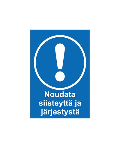 Noudata siisteyttä, Tarra, 200x300 mm