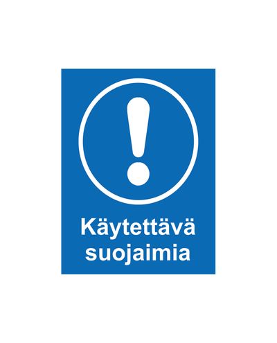 Käytettävä kuulosuojaimia, Tarra, 200x300 mm