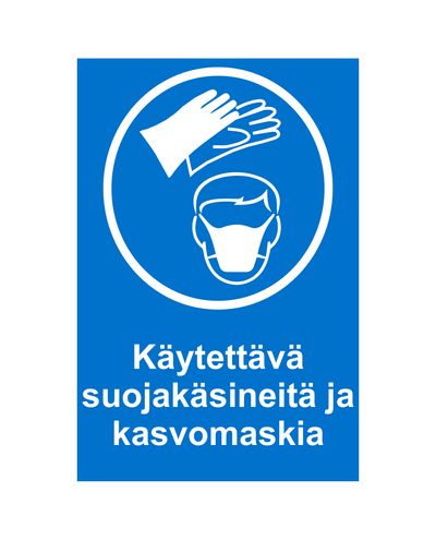 Käytettävä suojakäsineitä ja kasvomaskia, Ibond, 200x300mm