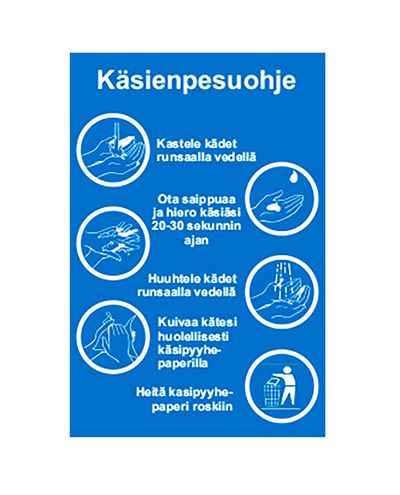 Käsienpesuohje, Tarra, 400x300mm Käsienpesuohje, Tarra, 400x300mm