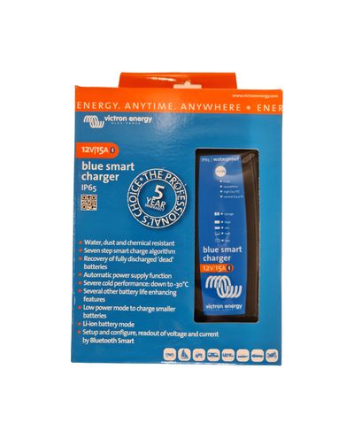Akkulaturi Victron, 12V/15A, automaattilaturi IP65, Bluetooth
