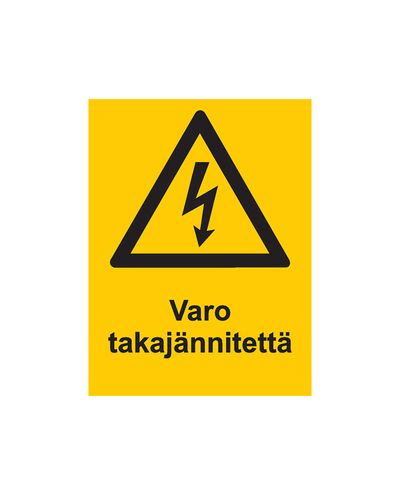 Varo takajännitettä, Tarra, 200x300 mm