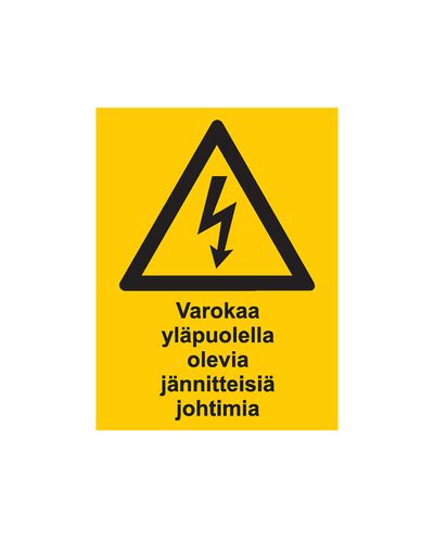 Varokaa yläpuolella, Tarra, 200x300 mm