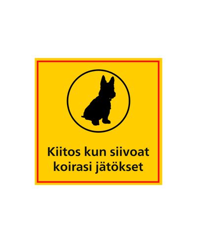 Kiitos kun siivoat koirasi jätökset, Tarra, 200x200mm