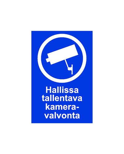 Hallissa tallentava kameravalvonta, Tarra, 200x300 mm