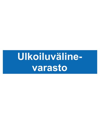 Ulkoiluvälinevarasto, Tarra, 400x100 mm