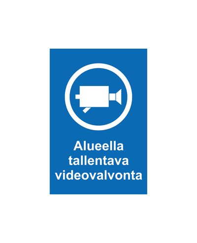 Alueella videovalvonta, Tarra, 200x300 mm