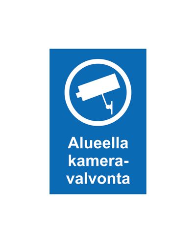 Alueella kameravalvonta, Tarra, 200x300 mm
