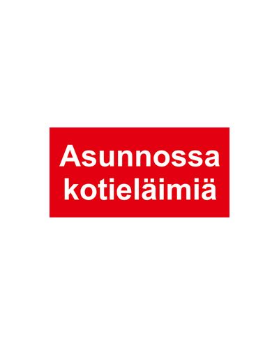 Asunnossa kotieläimiä, Tarra, 100x50mm