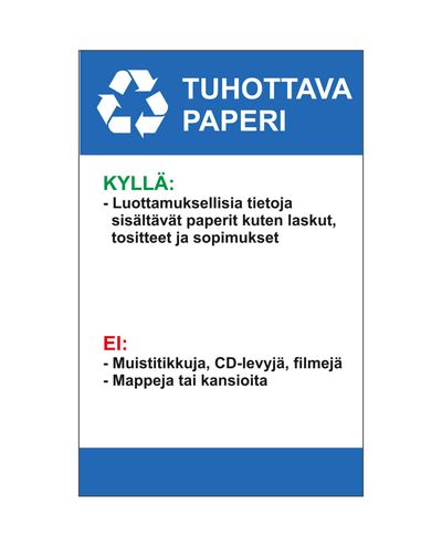 Tuhottava paperi ohje, Ibond, 200x300mm