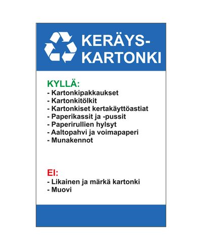 Keräyskartonki ohje, Ibond, 200x300mm