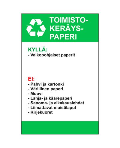 Toimistokeräyspaperi ohje, Ibond, 200x300mm