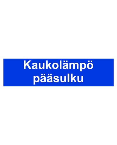 Kaukolämpö pääsulku, Tarra, 400x100 mm