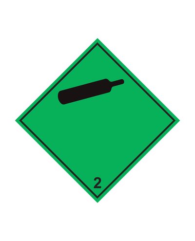 Luokka 2.2 Palamattomat kaasut, Tarra, 100x100 mm