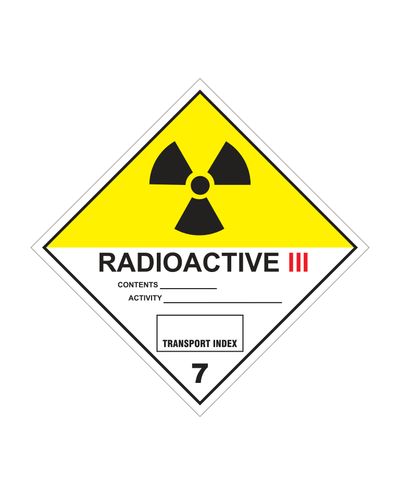 Luokka 7C Radioaktiiviset aineet, Tarra, 100x100 mm