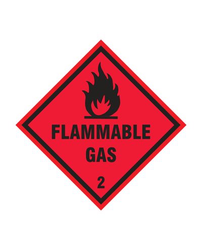 Luokka 2.1 Flammande gas, Tarra, 100x100 mm