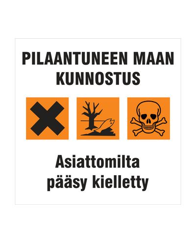 Pilaantuneen maan kunnostus, Tarra, 100x100 mm