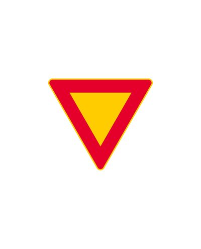 B5 Väistämisvelvollisuus Risteyksessä, alumiini (R2 kalvo / ELY-kiinnitys)