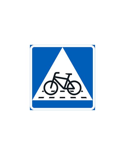 B7 Väistmisvelvollisuus Pyöräilijän Tienylityspaikassa, vasen, alumiini (R2 kalvo / ELY-kiinnitys)