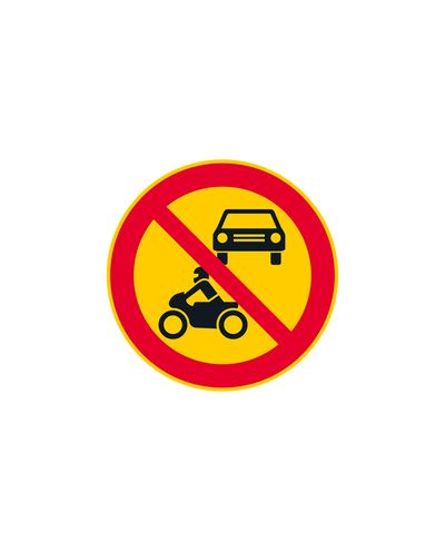 C2 Moottorikäyttöisellä Ajoneuvolla Ajo Kielletty, alumiini (R2 kalvo / ELY-kiinnitys)