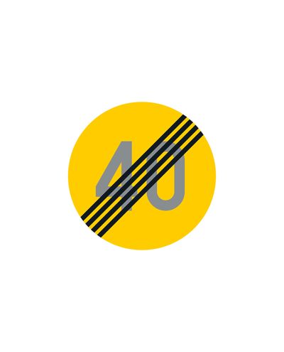 C33 Nopeusrajoitus Päättyy 60, alumiini (R2 kalvo / ELY-kiinnitys)